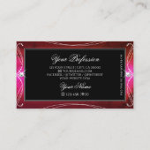 シックなピンクレッドブラック華美スパークルジュエリーオーナメント 名刺 (裏面)