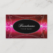シックなピンクレッドブラック華美スパークルジュエリーオーナメント 名刺 (正面)