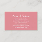 シックなピンクレトロクローバーランプインテリアデザイナー 名刺 (裏面)