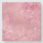 シックなピンクレース ストーンコースター (正面)
