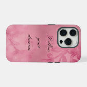 シックなピンクレース iPhoneケース (裏面横)