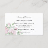 シックなピンクローズフェイク金ゴールドストライプインテリアデザイン 名刺 (裏面)