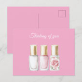 シックなピンクローズフローラ爪、 ネイル考えポーランドオブユー ポストカード (正面/裏面)