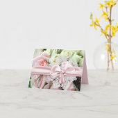 シックなピンクローズ結婚ズノートカード カード (黄色い花)