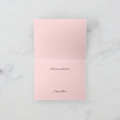 シックなピンクローズ結婚ズノートカード カード (内部)