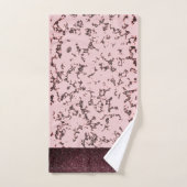 シックなピンクローズ赤面キラキラ大理石 バスタオルセット (ハンドタオル)