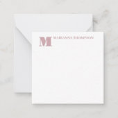 シックなピンクヴィンテージバラエレガントフローラフラワーブルー ノートカード (正面)