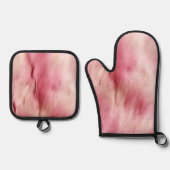 シックなピンク女性のカーボーイ牛革 鍋つかみ&鍋敷きセット (正面)