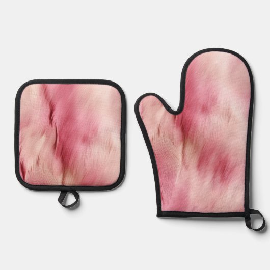 シックなピンク女性のカーボーイ牛革 鍋つかみ&鍋敷きセット (正面)