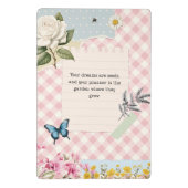 シックなピンク市松模様にのミニクリップボード(フローラ準拠) ミニクリップボード (裏面)