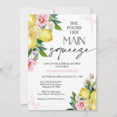 シックなピンク彼女がメインスクイーズブライダルシャワー 招待状 (正面)