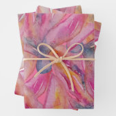 シックなピンク抽象芸術ウォーターカラーアート ラッピングペーパーシート (インサイチュ)