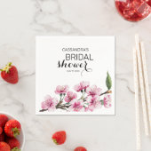シックなピンク桜フローラ植物学ブライダルシャワー スタンダードカクテルナプキン (インサイチュ)