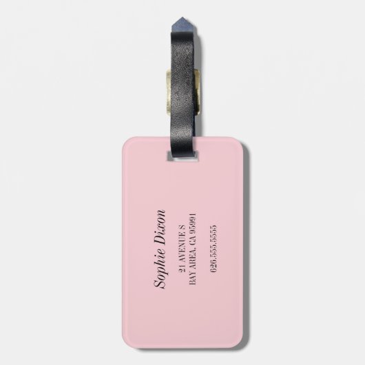 シックなピンク私はOuttaのここに荷物のラベルいます ラゲッジタグ (裏面縦)