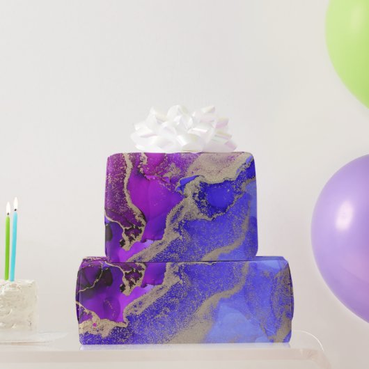 シックなピンク紫色の宝石トーンインク洗浄 ラッピングペーパー (パーティーギフト)