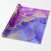 シックなピンク紫色の宝石トーンインク洗浄 ラッピングペーパー (アンロールド)