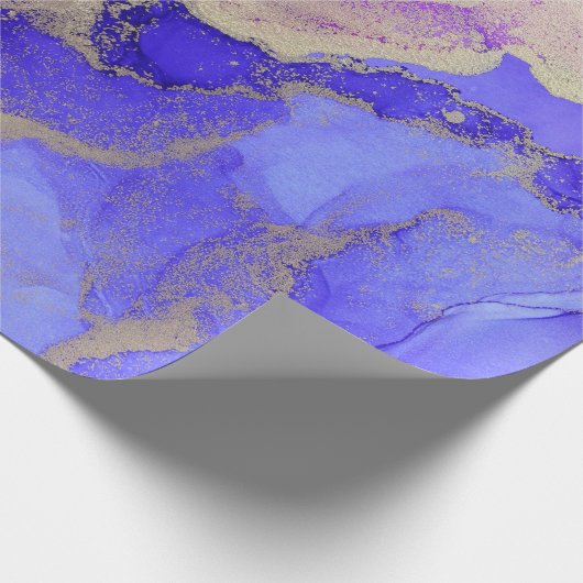 シックなピンク紫色の宝石トーンインク洗浄 ラッピングペーパー (角)