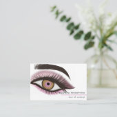 シックなピンク美しいファッション名刺 名刺 (スタンド正面)