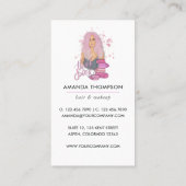 シックなピンク美しいファッション名刺 名刺 (裏面)