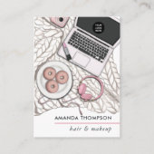 シックなピンク美しいファッション名刺 名刺 (正面)