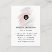 シックなピンク美しいファッション名刺 名刺 (裏面)