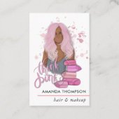 シックなピンク美しいファッション名刺 名刺 (正面)