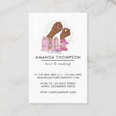 シックなピンク美しいファッション名刺 名刺 (裏面)