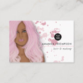 シックなピンク美しいファッション名刺 名刺 (正面)