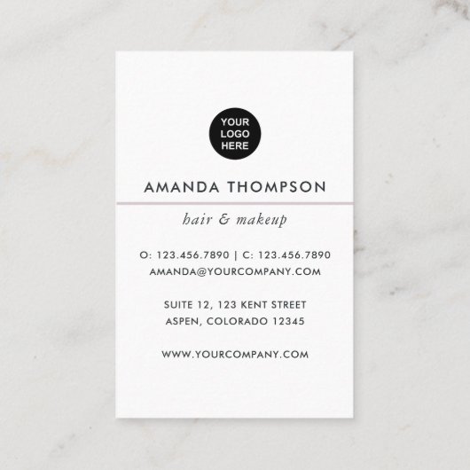 シックなピンク美容師名刺 名刺 (裏面)