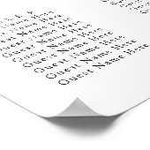 シックなピンク色の水結婚色のシーティングチャート ポスター (角)