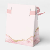 シックなピンク金ゴールドアゲートバルミツワーファンシーパーティー フェイバーボックス (裏面サイド)