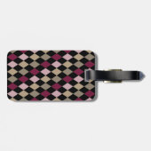 シックなピンク金ゴールドダイヤモンドモノグラム ラゲッジタグ (裏面横)