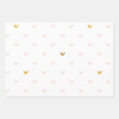 シックなピンク金ゴールドハート誕生日 ラッピングペーパーシート (正面2)