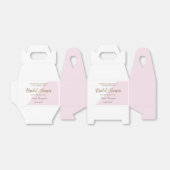 シックなピンク金ゴールドブライダルシャワースクリプトカスタム フェイバーボックス (折り畳みなし)