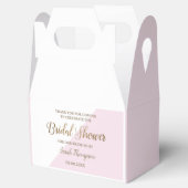 シックなピンク金ゴールドブライダルシャワースクリプトカスタム フェイバーボックス (オープン)