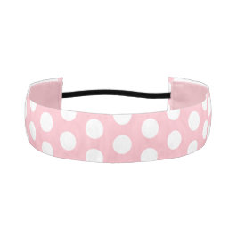 シックなピンク1.5インチ非ヘッドバンド（ホワイトドット付き） アスレチックヘッドバンド