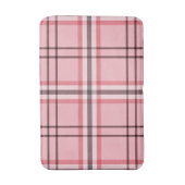 シックなピンク&グレープレイドファッションパターン バスマット (正面縦)