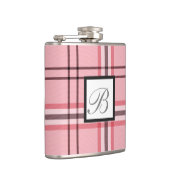 シックなピンク&グレープレイドファッションパターン フラスク (右)