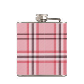 シックなピンク&グレープレイドファッションパターン フラスク (裏面)