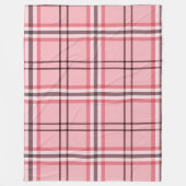 シックなピンク&グレープレイドファッションパターン フリースブランケット (正面)