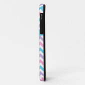 シックなピンク、ターコイズ、メイブとホワイトシェブロン Case-Mate iPhoneケース (裏面/左)