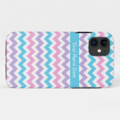 シックなピンク、ターコイズ、メイブとホワイトシェブロン Case-Mate iPhoneケース (裏面(横))