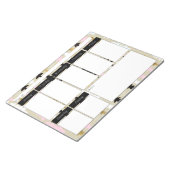 シックなピンク&金ゴールドツリーパターンウィークリーメモ帳 ノートパッド (アングル)