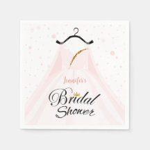 シックなピンク&金ゴールド結婚ズドレスブライダルシャワー