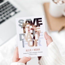 シックなピーク編集可能なカラー日付カードを保存