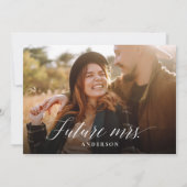 シックなピーチウォーターカラーフローラフォトブライダルシャワー 招待状 (裏面)