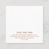 シックなピーチオレンジグレー スクエア名刺 (裏面)