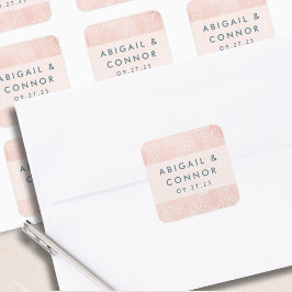 シックなピーチオーバルズ&サークル結婚ズ スクエアシール