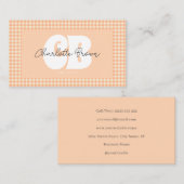 シックなピーチギンガムグルーヴィ 名刺 (正面/裏面)