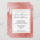シックなピーチスパイス結婚ズ 招待状 (正面/裏面)